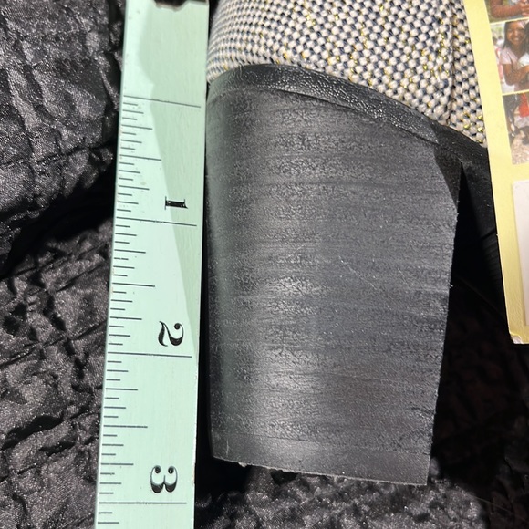 NWT TOMS SZ 6.5 peep toe booties. Castle rock grey, metallic linen. - Picture 8 of 8